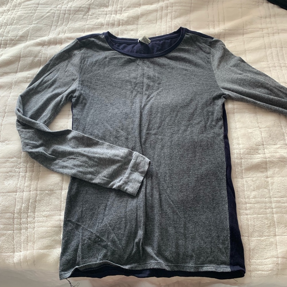 Long sleeve two tone shirt
